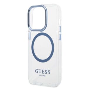 Guess GUHMP14LHTRMB Apple iPhone 14 Pro 6,1" blue kietas dėklas Metal Outline Magsafe - Image 6
