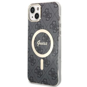 Guess Rinkinys GUBPP14SH4EACSK Dėklas+ Įkroviklis Apple iPhone 14 / 15 / 13 6,1" juodos spalvos kietas dėklas 4G Print M - Image 2
