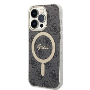 Guess Rinkinys GUBPP14LH4EACSK Dėklas+ Įkroviklis Apple iPhone 14 Pro 6,1" juodos spalvos kietas dėklas 4G Print MagSafe - Image 2