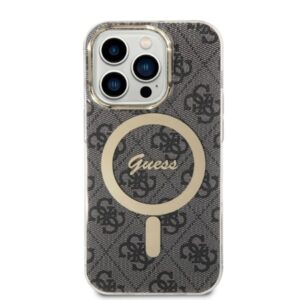 Guess Rinkinys GUBPP14XH4EACSK Dėklas+ Įkroviklis Apple iPhone 14 Pro Max 6,7" juodos spalvos kietas dėklas 4G Print Mag - Image 3