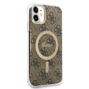 Guess Rinkinys GUBPN61H4EACSW Dėklas+ Įkroviklis Apple iPhone 11 6,1" rudos spalvos kietas dėklas 4G Print MagSafe - Image 4