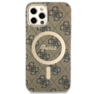 Guess Rinkinys GUBPP12MH4EACSW Dėklas+ Įkroviklis Apple iPhone 12/12 Pro rudos spalvos kietas dėklas 4G Print MagSafe - Image 3