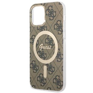 Guess Rinkinys GUBPP12MH4EACSW Dėklas+ Įkroviklis Apple iPhone 12/12 Pro rudos spalvos kietas dėklas 4G Print MagSafe - Image 6