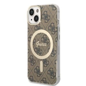 Guess Rinkinys GUBPP14MH4EACSW Dėklas+ Įkroviklis Apple iPhone 14 Plus / 15 Plus 6.7" rudos spalvos kietas dėklas 4G P - Image 2