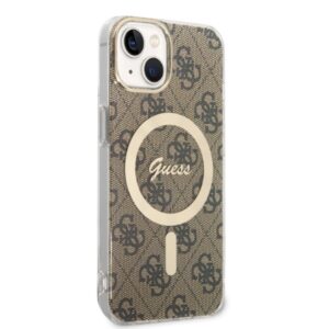 Guess Rinkinys GUBPP14MH4EACSW Dėklas+ Įkroviklis Apple iPhone 14 Plus / 15 Plus 6.7" rudos spalvos kietas dėklas 4G P - Image 4