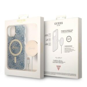 Guess Rinkinys GUBPP14MH4EACSB Dėklas+ Įkroviklis Apple iPhone 14 Plus / 15 Plus 6.7" blue kietas dėklas 4G - Image 10