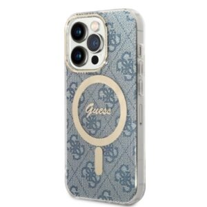 Guess Rinkinys GUBPP14LH4EACSB Dėklas+ Įkroviklis Apple iPhone 14 Pro 6,1" blue kietas dėklas 4G Print MagSa - Image 2
