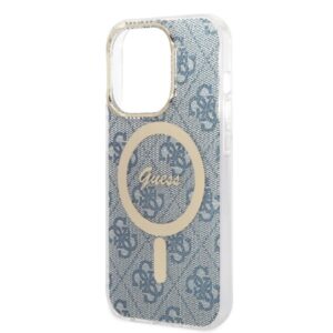 Guess Rinkinys GUBPP14LH4EACSB Dėklas+ Įkroviklis Apple iPhone 14 Pro 6,1" blue kietas dėklas 4G Print MagSa - Image 5