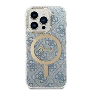 Guess Rinkinys GUBPP14XH4EACSB Dėklas+ Įkroviklis Apple iPhone 14 Pro Max 6,7" blue kietas dėklas 4G Print M - Image 3