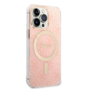 Guess Rinkinys GUBPP13LH4EACSP Dėklas+ Įkroviklis Apple iPhone 13 Pro rožinės spalvos kietas dėklas 4G Print MagSafe - Image 4