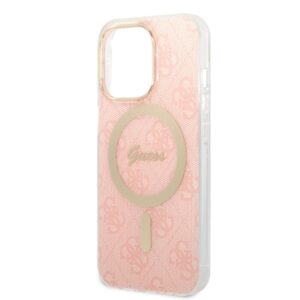 Guess Rinkinys GUBPP13XH4EACSP Dėklas+ Įkroviklis Apple iPhone 13 Pro Max rožinės spalvos kietas dėklas 4G Print MagSafe - Image 6