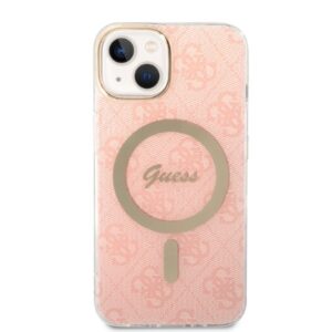 Guess Rinkinys GUBPP14MH4EACSP Dėklas+ Įkroviklis Apple iPhone 14 Plus / 15 Plus 6.7" rožinės spalvos kietas dėklas 4G Pri - Image 3