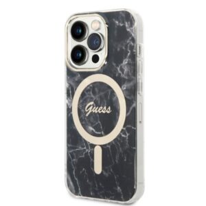 Guess Rinkinys GUBPP14XHMEACSK Dėklas+ Įkroviklis Apple iPhone 14 Pro Max 6,7" juodos spalvos kietas dėklas Marble MagSa - Image 2