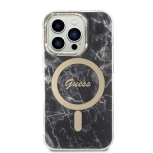 Guess Rinkinys GUBPP14XHMEACSK Dėklas+ Įkroviklis Apple iPhone 14 Pro Max 6,7" juodos spalvos kietas dėklas Marble MagSa - Image 3