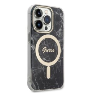 Guess Rinkinys GUBPP14XHMEACSK Dėklas+ Įkroviklis Apple iPhone 14 Pro Max 6,7" juodos spalvos kietas dėklas Marble MagSa - Image 4