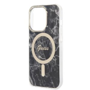 Guess Rinkinys GUBPP14XHMEACSK Dėklas+ Įkroviklis Apple iPhone 14 Pro Max 6,7" juodos spalvos kietas dėklas Marble MagSa - Image 6