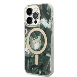 Guess Rinkinys GUBPP14XHJEACSA Dėklas+Įkroviklis Apple iPhone 14 Pro Max 6,7" zielony/green kietas dėklas Jungle MagS - Image 2