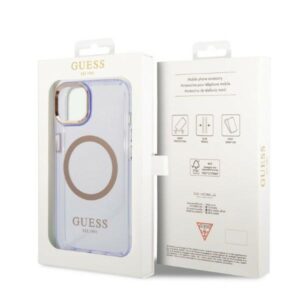 Guess GUHMP14SHTCMU Apple iPhone 14 / 15 / 136.1"violetinės spalvos kietas dėklas Gold Outline Translucent MagS - Image 8