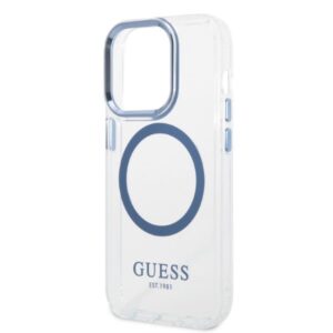 Guess GUHMP14XHTRMB Apple iPhone 14 Pro Max6.7" blue kietas dėklas Metal Outline Magsafe - Image 6