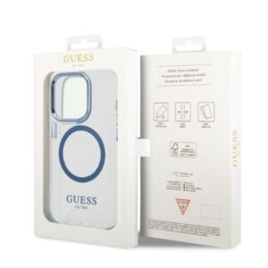 Guess GUHMP14XHTRMB Apple iPhone 14 Pro Max6.7" blue kietas dėklas Metal Outline Magsafe - Image 8
