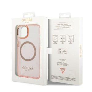 Guess GUHMP14SHTCMP Apple iPhone 14 / 15 / 136,1" rožinės spalvos kietas dėklas Gold Outline Translucent MagSafe - Image 8