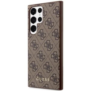 Guess GUHCS23LG4GFBR S23 Ultra S918 rudos spalvos kietas dėklas 4G Metal Gold Logo - Image 2