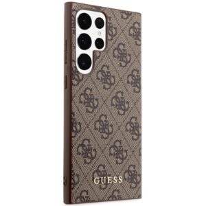 Guess GUHCS23LG4GFBR S23 Ultra S918 rudos spalvos kietas dėklas 4G Metal Gold Logo - Image 4