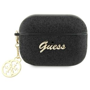Guess GUAP2GLGSHK AirPods Pro 2 (2022/2023) dėklas juodos spalvos Glitter Flake 4G Charm - Image 1