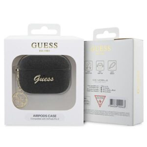 Guess GUAP2GLGSHK AirPods Pro 2 (2022/2023) dėklas juodos spalvos Glitter Flake 4G Charm - Image 4