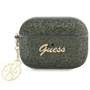 Guess GUAP2GLGSHA AirPods Pro 2 (2022/2023) dėklas khaki Glitter Flake 4G Charm - Image 1
