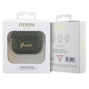 Guess GUAP2GLGSHA AirPods Pro 2 (2022/2023) dėklas khaki Glitter Flake 4G Charm - Image 4