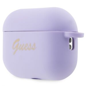 Guess GUAP2LSCHSU AirPods Pro 2 (2022/2023) dėklas violetinės spalvos Silicone Charm Heart Collection - Image 3