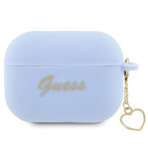 Guess GUAP2LSCHSB AirPods Pro 2 (2022/2023) dėklas mėlynos spalvos Silicone Charm Heart Collection