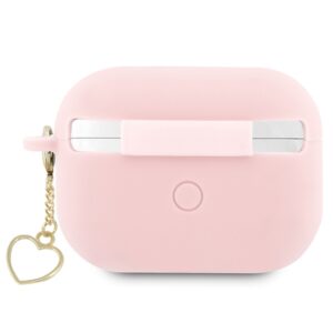Guess GUAP2LSCHSP AirPods Pro 2 (2022/2023) dėklas rožinės spalvos Silicone Charm Heart Collection - Image 2
