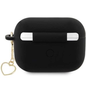 Guess GUAP2LSCHSK AirPods Pro 2 (2022/2023) dėklas juodos spalvos Silicone Charm Heart Collection - Image 2