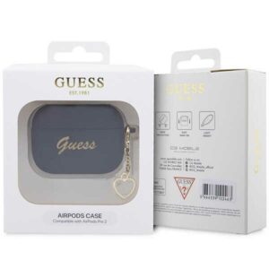 Guess GUAP2LSCHSK AirPods Pro 2 (2022/2023) dėklas juodos spalvos Silicone Charm Heart Collection - Image 4