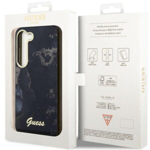 Guess GUHCS23SHTMRSK S23 S911 juodos spalvos kietas dėklas Golden Marble Collection - Image 8