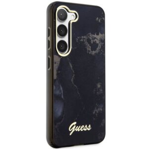 Guess GUHCS23MHTMRSK S23+ S916 juodos spalvos kietas dėklas Golden Marble Collection - Image 4
