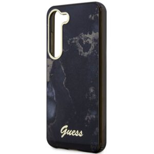 Guess GUHCS23MHTMRSK S23+ S916 juodos spalvos kietas dėklas Golden Marble Collection - Image 6