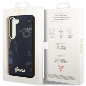 Guess GUHCS23MHTMRSK S23+ S916 juodos spalvos kietas dėklas Golden Marble Collection - Image 8