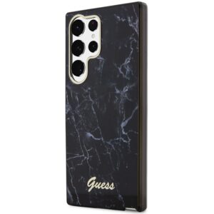 Guess GUHCS23LPCUMAK S23 Ultra S918 juodos spalvos kietas dėklas Marble - Image 2