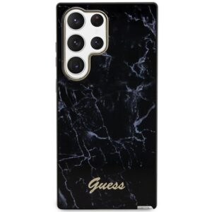 Guess GUHCS23LPCUMAK S23 Ultra S918 juodos spalvos kietas dėklas Marble - Image 3