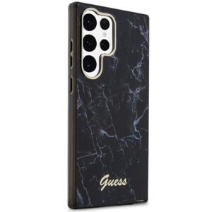 Guess GUHCS23LPCUMAK S23 Ultra S918 juodos spalvos kietas dėklas Marble - Image 4