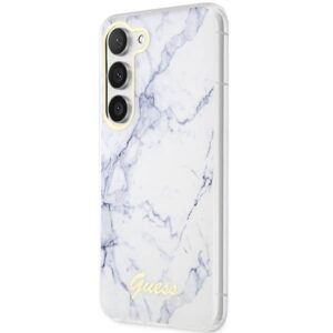 Guess GUHCS23SPCUMAH S23 S911 baltos spalvos kietas dėklas Marble - Image 2