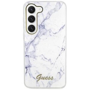 Guess GUHCS23SPCUMAH S23 S911 baltos spalvos kietas dėklas Marble - Image 3