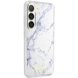Guess GUHCS23SPCUMAH S23 S911 baltos spalvos kietas dėklas Marble - Image 4