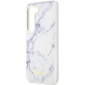 Guess GUHCS23SPCUMAH S23 S911 baltos spalvos kietas dėklas Marble - Image 6