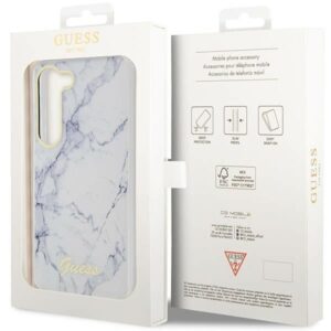 Guess GUHCS23SPCUMAH S23 S911 baltos spalvos kietas dėklas Marble - Image 8