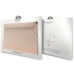 Guess Dėklas kompiuteriui GUCS14PS4SGP 14" rožinės spalvos 4G Stripe Metal Logo - Image 4