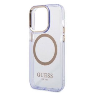Guess GUHMP14LHTCMU Apple iPhone 14 Pro 6.1" violetinės spalvos kietas dėklas Gold Outline Translucent MagSafe - Image 6